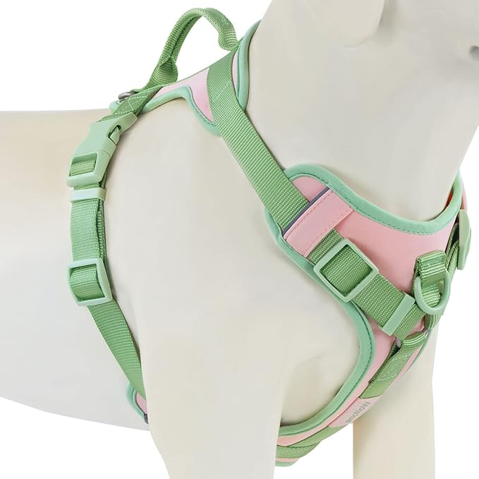 No Pull Dog Harness Adjustable Soft Padded Pet Vest with Control Handle Adorable Daily Harness for Dogs（Gossamer Pink XS）