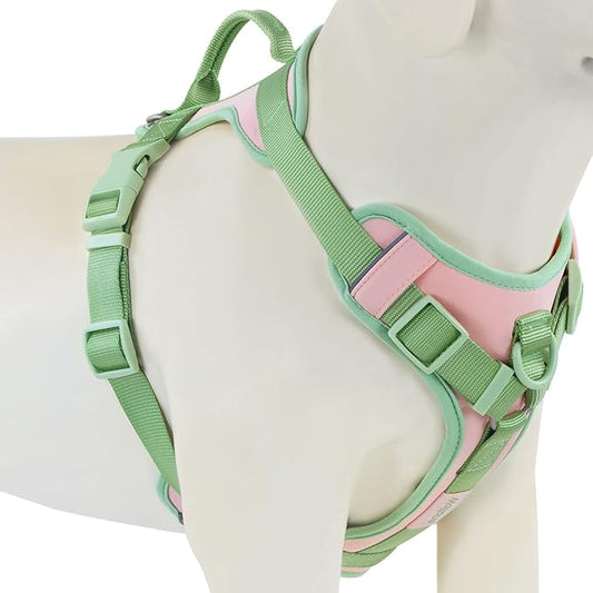 No Pull Dog Harness Adjustable Soft Padded Pet Vest with Control Handle Adorable Daily Harness for Dogs（Gossamer Pink S）