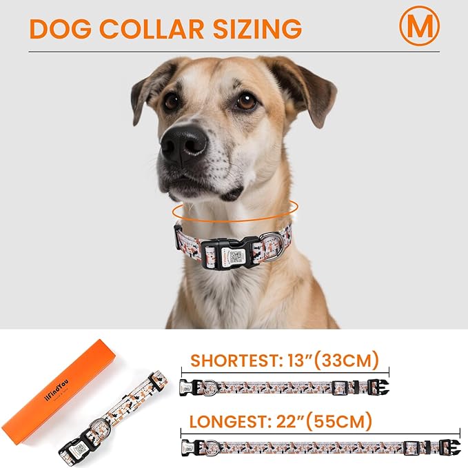 Reflective Dog Collars for Medium Dogs Soft Nylon Camo Gray Sized M