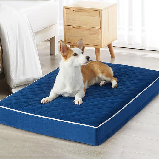 WNPETHOME Orthopedic Dog Beds for Large Dogs, Extra Large Waterproof Dog Bed with Removable Washable Cover & Anti-Slip Bottom, Egg Crate Foam Pet Bed Mat