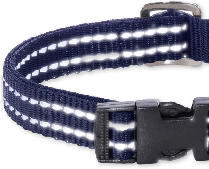 Adjustable Reflective Dog Pet Collar for Small, Medium and Large Dogs, Navy, XX-Large