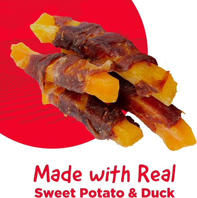 Sweet Potato & Duck Jerky Tender Dog Treats, Made with Real Duck, High Protein, Low Fat, No Artificial Colors, 16 oz
