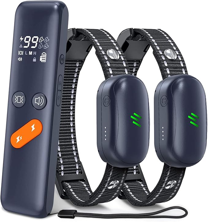 Dog Shock Collar, Electric Dog Training Collar with Remote 2680FT for 2 Dogs, IPX7 Waterproof Vibrating Dog Collar with 4 Training Modes, Rechargeable E-Collar for All Breeds, Sizes