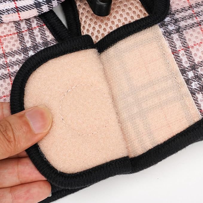 EcoBark Step in Dog Harness - Reflective Soft Luxurious Mesh Dog Harnesses for XXS, XS, Small, and Medium Dogs - Eco-Friendly Comfort Secure Halter No Pull Adjustable Pet Vest (Beige Plaid, XXXS)