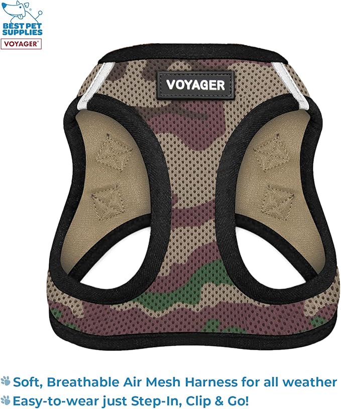 Voyager Step-in Air All Weather Mesh Harness and Reflective Dog 5 ft Leash Combo with Neoprene Handle, for Small, Medium and Large Breed Puppies by Best Pet Supplies - Green, X-Small