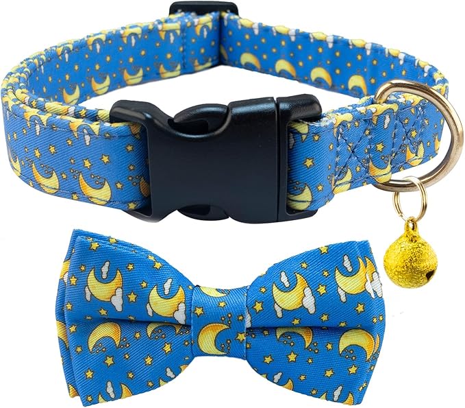 SuperBuddy Dog Collar, Adjustable Dog Collar with Bowtie, Pet Collar for Dog Soft Bowtie Dog Collars for Small Medium Large Pet