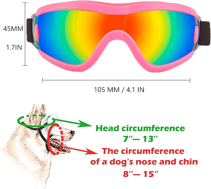 Small Dog Sunglasses with Adjustable Strap UV Protection, Winproof Puppy Sunglasses, Suitable for Dogs Eyes Protection，Soft Dog Goggles
