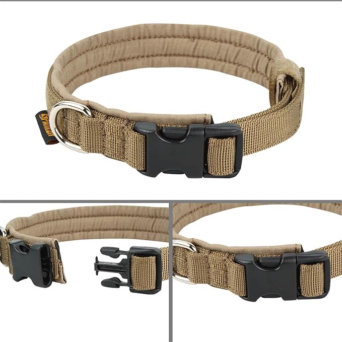 EXCELLENT ELITE SPANKER Nylon Puppy Dog Collar Adjustable Soft Padded Collar Heavy Duty Quick-Release Buckle Lightweight No-Choke for Small Medium Dogs(COB,XS)