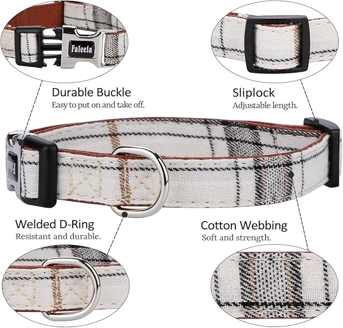 Faleela Soft &Comfy Bowtie Dog Collar,Detachable and Adjustable Bow Tie Collar,for Small Medium Large Pet (S, Beige)