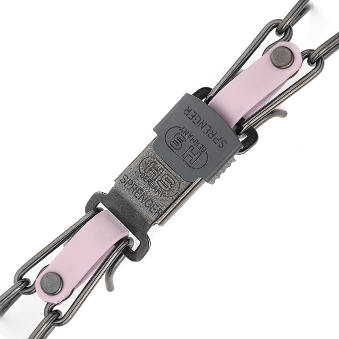 Herm Sprenger Black Stainless Steel Dog Collar with Quick Release ClicLock Buckle and Biothane Insert Training Collar Made in Germany (Pastel Purple, 23in x 3.2mm(Neck Size up to19-20in))
