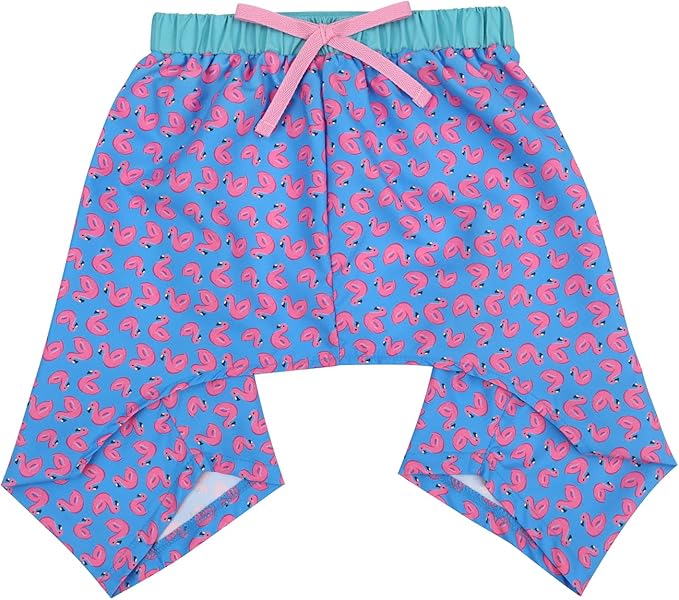 HDE Dog Swim Trunks Hawaiian Board Shorts Beach Pool Swimsuit for XS to XXL Dogs Flamingos - XS