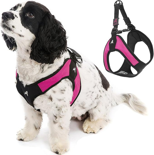Gooby Escape Free Easy Fit Harness - Hot Pink, X-Small - No Pull Step-in Patented Small Dog Harness with Quick Release Buckle - Perfect On The Go No Pull Harness for Small Dogs or Medium Dog Harness