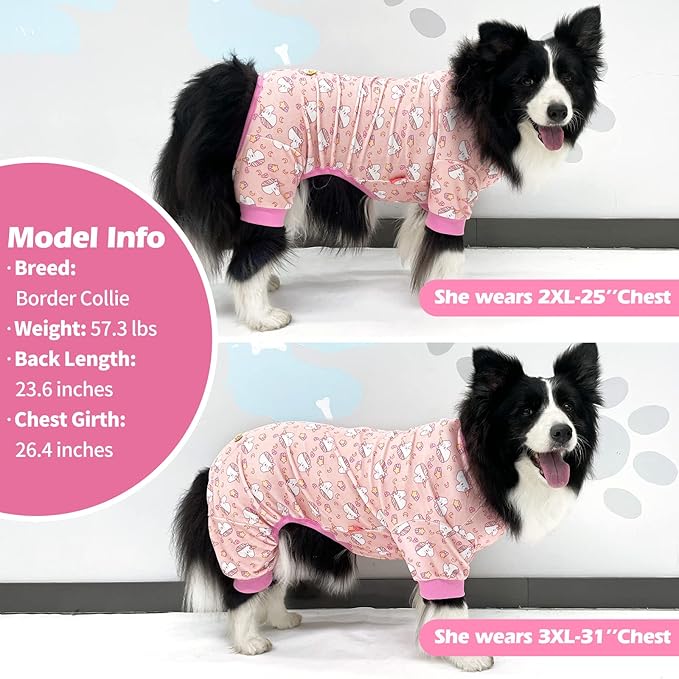 KYEESE Dog Pajamas Velvet Dog Pajamas Large Sized Dogs Soft Dogs Clothes Pjs with Leopard Pattern Stretchy Pet Jammies Coat Comfy Pet Onesie Costume, 3X-Large