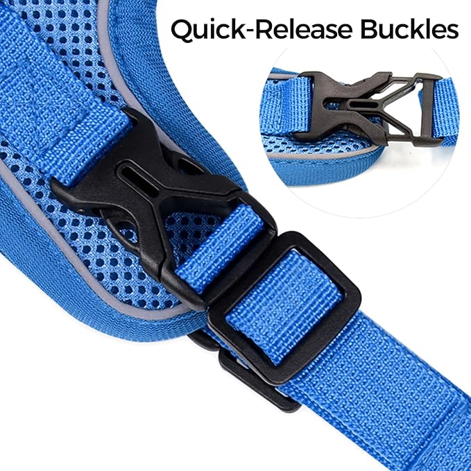 Cat Harness and Leash Set,Escape Proof Adjustable Soft Lightweight Kittens Vest Harnesses with Reflective Strips for Small Medium Large Cats,Walking Travel cat Harness Outdoor