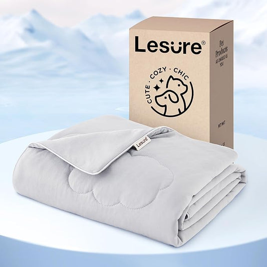 Lesure Premium Cooling Blanket for Small Dogs Washable - Breathable Pet Throw Blanket with Q-MAX>0.4 for Summer，Soft Cat Cooling Mat, Furniture Protector Couch Sofa，Grey, 25x35