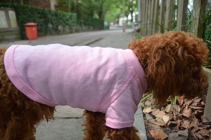 Lovelonglong Pet Clothing Dog Costumes Basic Blank T-Shirt Tee Shirts for Small Dogs Pink S