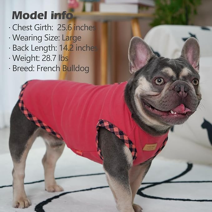 KYEESE 2Pack Dog Shirt Sleeveless Sweatshirt Lightweight T-Shirt Soft Vest Fleece Coats Clothes Pullover Sweater for Small Dogs, Grey+Pink, Small