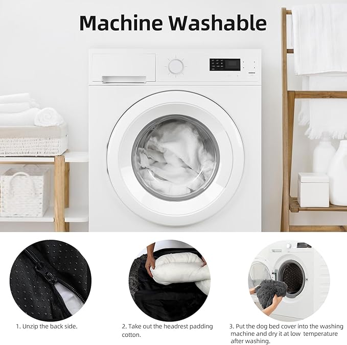 Calming Dog Bed Fluffy Plush Dog Mat for Furniture Protector with Removable Washable Cover for Large Medium Small Dogs and Cats (Extra Extra Large, Dark Grey)