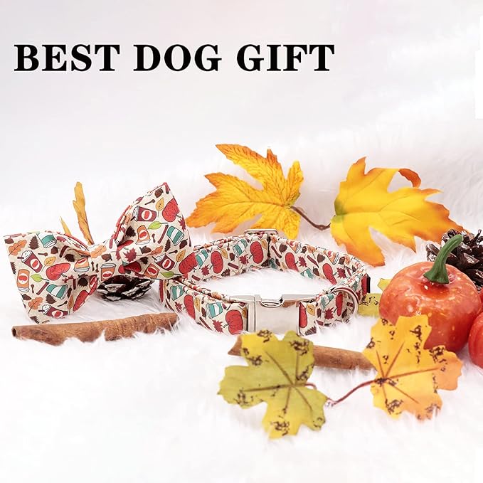 Unique Style Paws Dog Collar with Bow, Bowtie Dog Collar Adjustable Collars for Small Medium Large Dogs and Cats