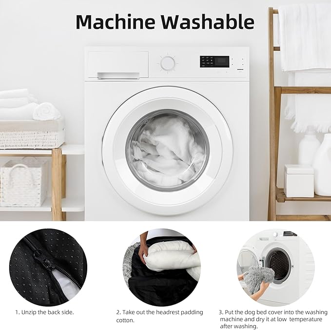 Calming Dog Bed Fluffy Plush Dog Mat for Furniture Protector with Removable Washable Cover for Large Medium Small Dogs and Cats (Extra Large (53x39.3x6), Grey)