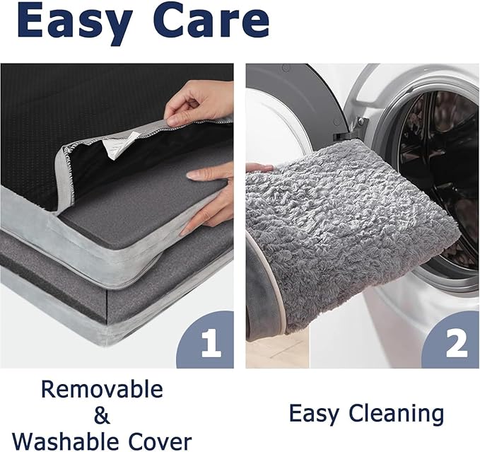 WESTERN HOME Dog Beds Large Sized Dog, Orthopedic Large Pet Bed with Waterproof Lining, Removable Washable Cover and Nonskid Bottom, Medium Couch, Grey