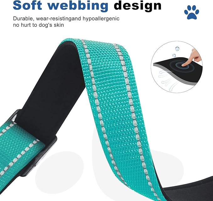Reflective Martingale Dog Collars. Dog Collar with Quick Release Buckle. Adjustable Soft Padded Breathable Nylon Pet Collar Suitable for Puppies for Small Medium Large Dogs.