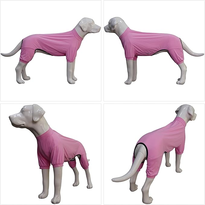 LoveLongLong Dog Jumpsuit with UV Protection and Quick-Dry Fabric for Spring Summer Pet Pajamas Pink 3XL