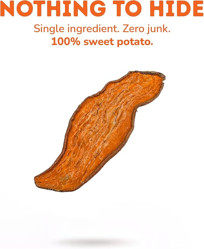 Davie's Sweet Potato Dog Treats - Healthy Treats Made in USA Only, Natural Treats, Healthy Dog Chews, Low Fat Treats, 0.5 lb. Bag