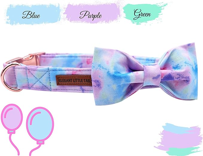 Elegant little tail Dog Collar with Bow, Soft&Comfy Bowtie Dog Collar, Adjustable Pet Gift Collars for Small Medium Large Dogs