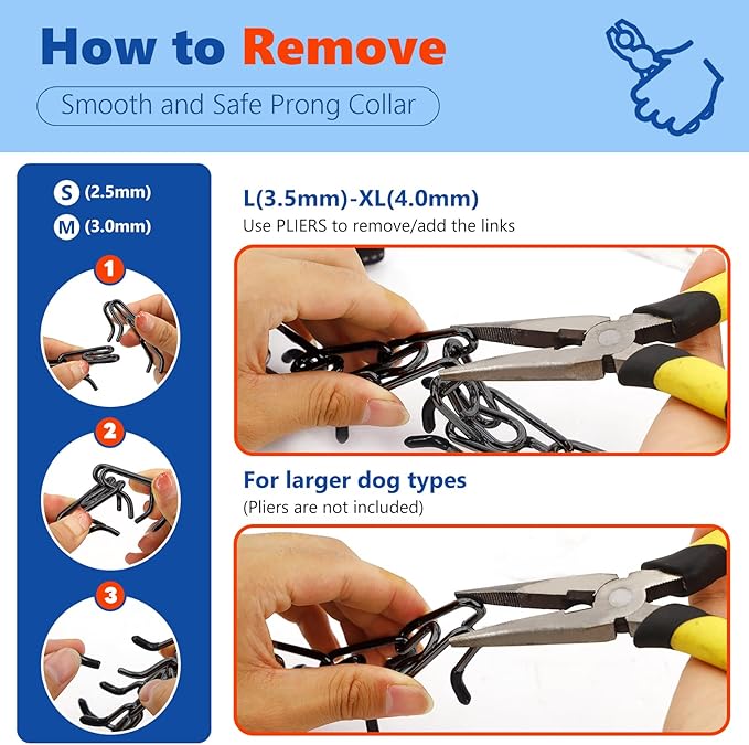 Supet Dog Training Collar, Adjustable No Pull Dog Training Collar with Buckle for Small Medium Large Dogs(Packed with One Extra Links)