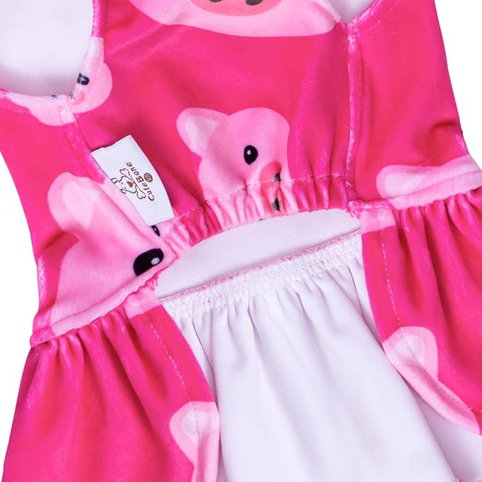 CuteBone Turtleneck Dog Velvet Dress Puppy Skirt Costume Pet Clothes Cat Apparel with Bow Hair Rope for Small Dogs CVD06M