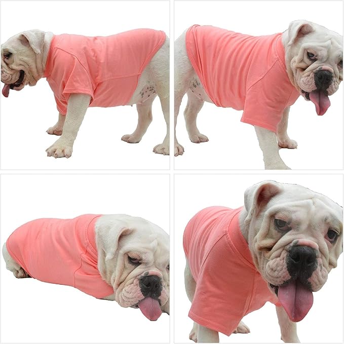 Lovelonglong Bulldog Clothes Dog Clothing Blank T-Shirt Tee Shirts for French Bulldog English Bulldog American Pit Bull Pugs 100% Cotton Skin Care Lotuspink B-M
