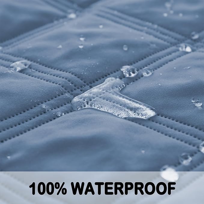 fuguitex Waterproof Dog Blanket Reversible for Small Dogs Resistant Leakproof Washable Couch Cushion Bed Protector Cover for Indoor Furniture Pet Friendly(30"*70",Violet Blue+ Light Blue)