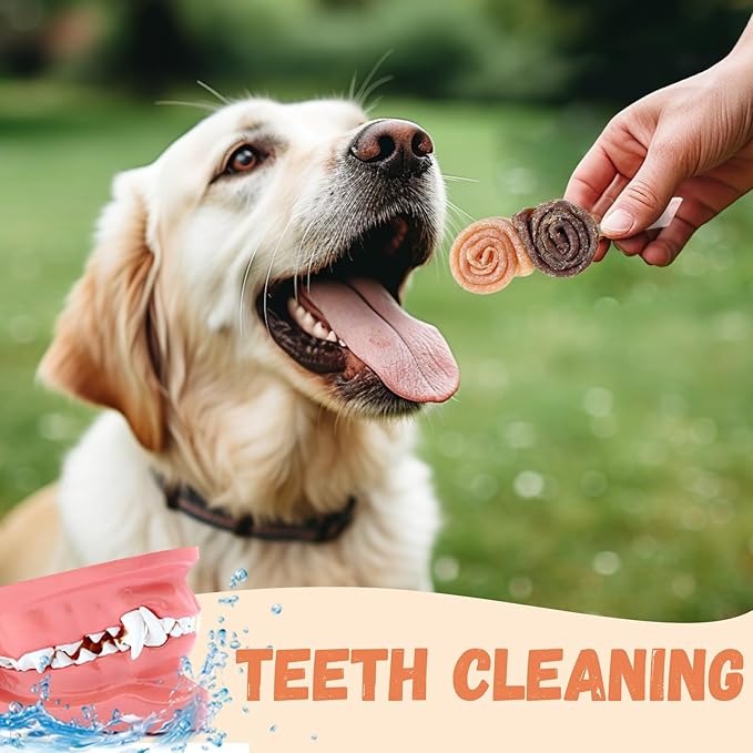 Dog Treats Large Breed, Chicken Duck Big Roll with Rawhide Stick, Healthy and Chews Long Lasting High Protein Training Treats, Triple Flavor Chewy Snacks for Medium Large Dogs 4 Counts