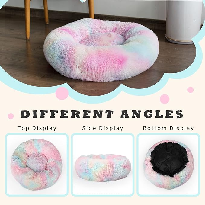 Calming Dog Bed for Medium Dogs Washable Anti-Anxiety Dog Beds fit 30bls Pets,30 Inches