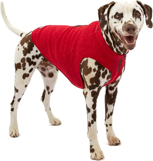 Kurgo Core Dog Sweater, Knit Dog Sweater with Fleece Lining, Cold Weather Pet Jacket, Zipper Opening for Harness, Adjustable Neck, Year-Round Sweater for Small Dogs (Heather Red, Small)