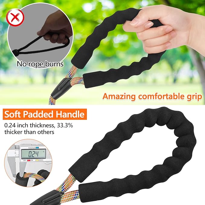 NTR Heavy Duty Dog Leash - 30FT Training Leash with Swivel Lockable Hook and Padded Handle, Ideal for Walking, Hunting, Camping, Backyard Use with Small, Medium, Large Dogs