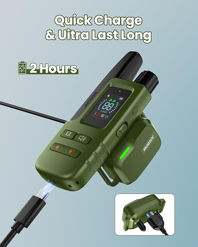 Jugbow Dog Shock Collar 2 Dogs (10-120Lbs) - 3300FT Dog Training Collar with Remote IPX7 Waterproof Electric Collar with 4 Training Modes, Security Lock, Rechargeable e-Collar for All Breeds, Sizes