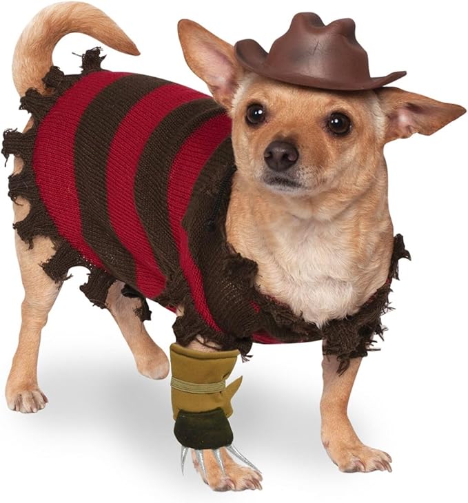A Nightmare on Elm Street: Freddy Krueger Pet Costume for Dogs or Cats by Rubies, Large