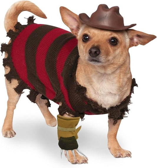 A Nightmare on Elm Street: Freddy Krueger Pet Costume for Dogs or Cats by Rubies, Large