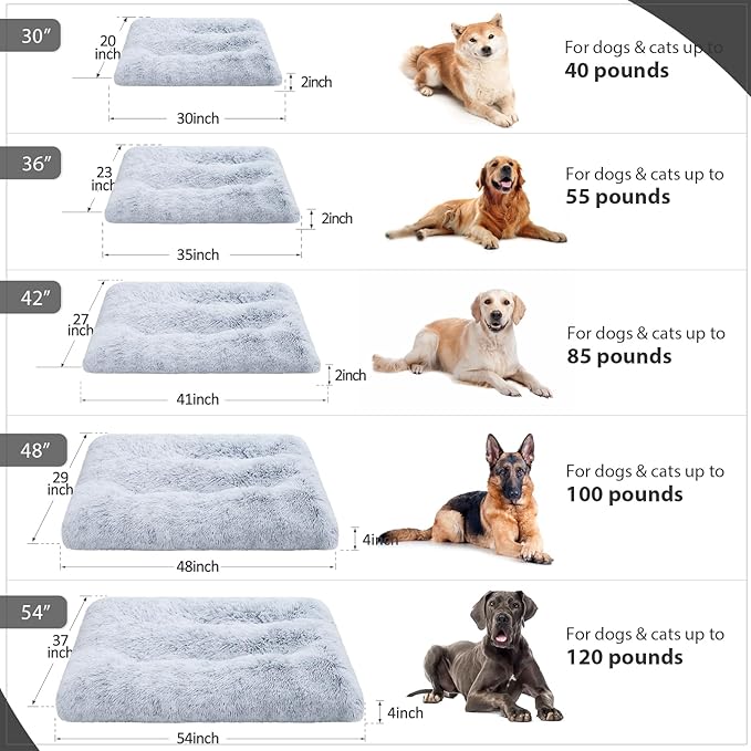 Vonabem XXL Dog Bed Washable, Waterproof Large Pet Bed with Removable Cover, 48 inch Dog Crate Bed for Jumbo XXLarge Dogs, Soft Plush Thick Dog Beds for Sleeping