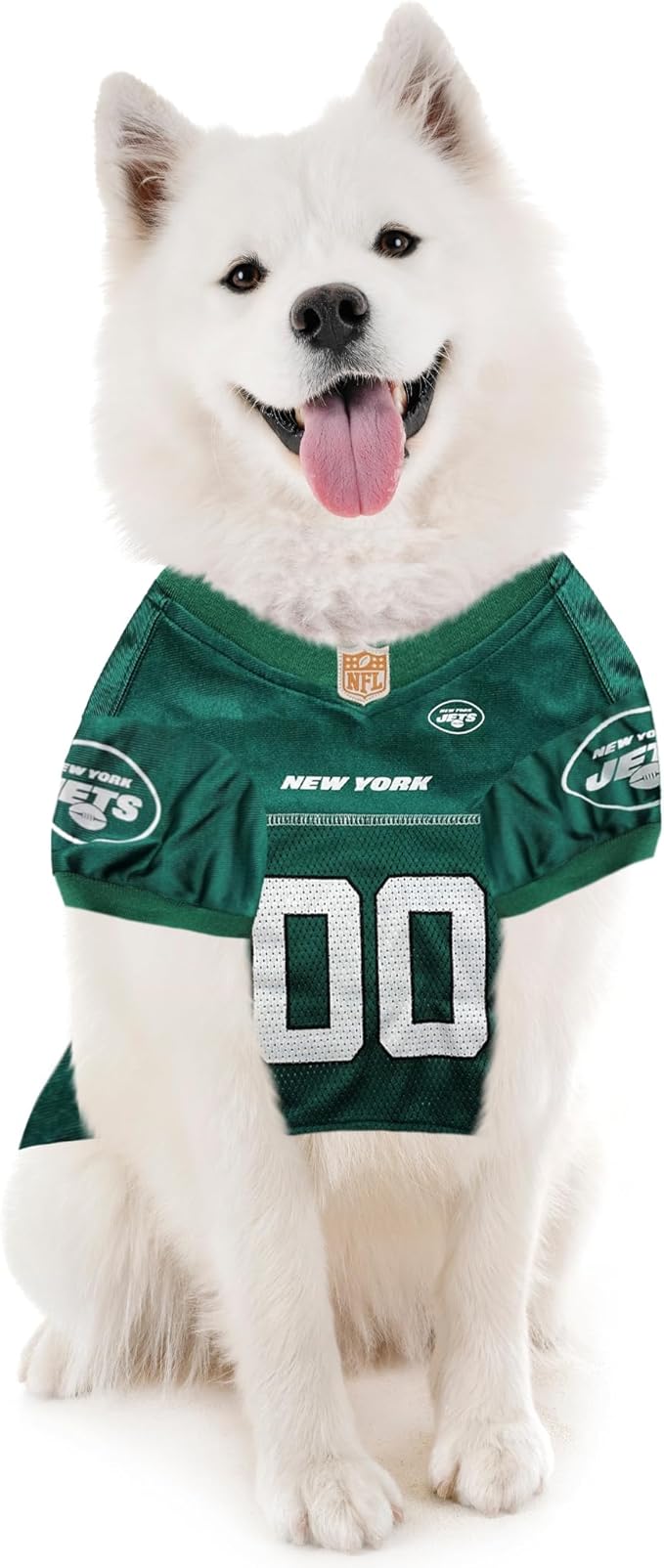 Pets First NFL New York Jets Dog Jersey, Size Large - Licensed Football Jersey Costume for Dogs