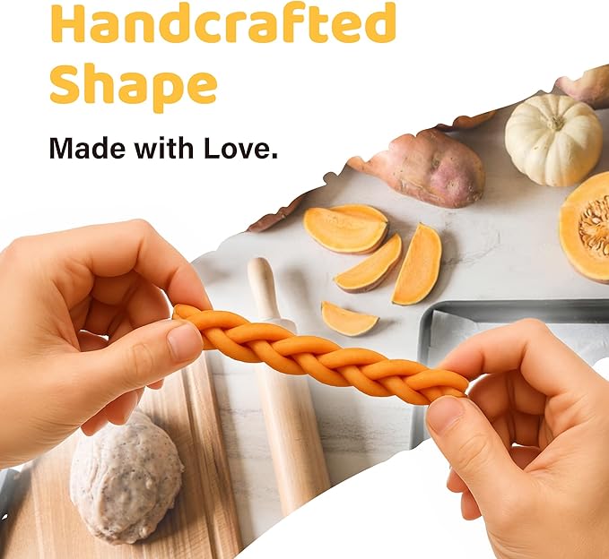Turkey Dog Treats, All Natural Human Grade Dog Treat, Suitable for Training chew, US Sourced Raw Material, Hypoallergenic, Rawhide Alternative, Braided Stick (Pumpkin)
