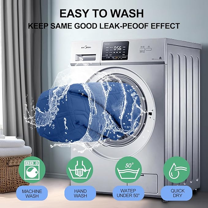 Smiry Waterproof Dog Blanket, 52x82 Inch Soft Pet Bed Cover Reversible, Washable Sofa Couch Furniture Protector for Small Medium Large Dog Puppy Cat, Navy/Blue