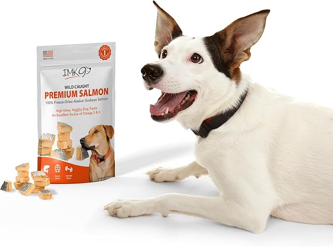Freeze Dried Salmon Dog Treats – All Natural Dog Treats, Healthy Protein, High Value Training – Omega 3-6 Fish Oil - 100% Pure Fish with Skin, Wild Caught - Single Ingredient, Grain Free - Made in USA