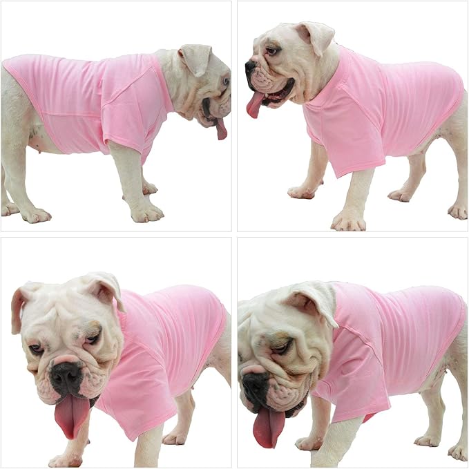 Lovelonglong Pet Clothing Dog Costumes Basic Blank T-Shirt Tee Shirts for Small Dogs Pink M