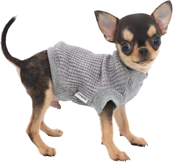 LOPHIPETS Lightweight Dog Sweaters for Puppy Small Dogs Puppy Chihuahua Yorkie Clothes-Gray/XS