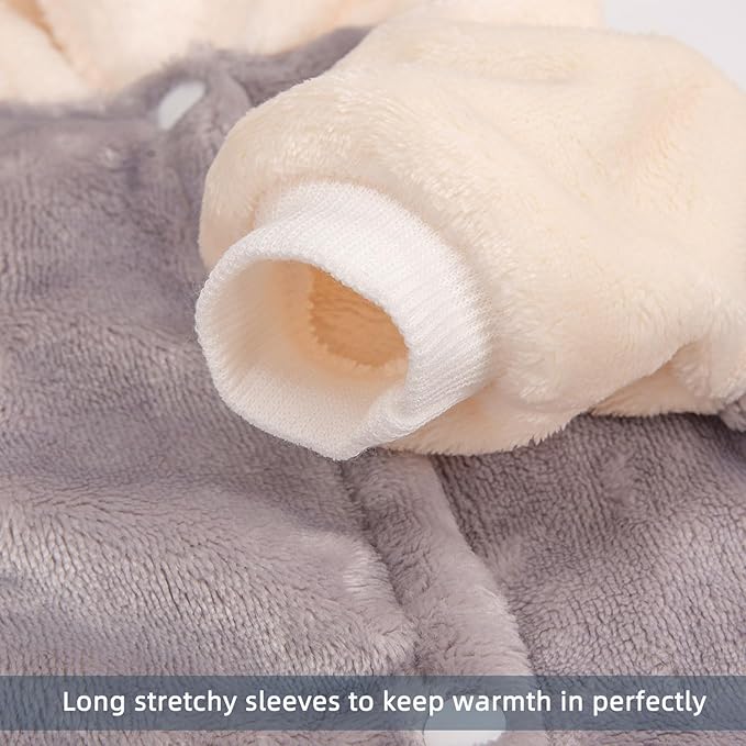 FabriCastle Dog Hoodie Sweater for Small Dogs Boy and Girl, Dog Clothes XS XXS Puppy Sweatshirt, Pet Outfit, Cat Clothing Super Soft Warm Snap On Closure (Lightgrey-Cream, Small)