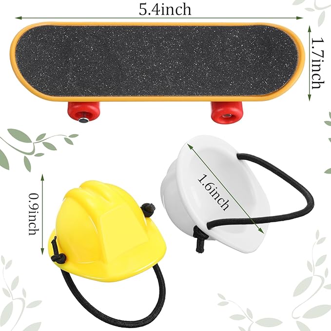 Chivao 5 Pieces Bearded Dragon Accessories Toy Set Bearded Dragon Leashes and Harnesses S/M/L 3 Size Packed Lizard Harness Mini Scooter Lizard Helmet Hats Adjustable Leash(Orange)