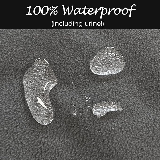 Mambe 100% Waterproof Furniture Cover Blanket for Dogs and Cats, Protection for Bed Couch Sofa Recliner Carpet, Soft Durable Washable Microfleece, Slate-Mist, 30x70 inches